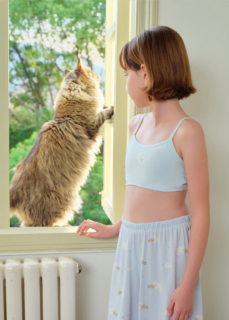 Like UU Sweat-Wicking Modal Girls' Underwear Development Stage 1 Elementary School Children's Camisole Bra 7