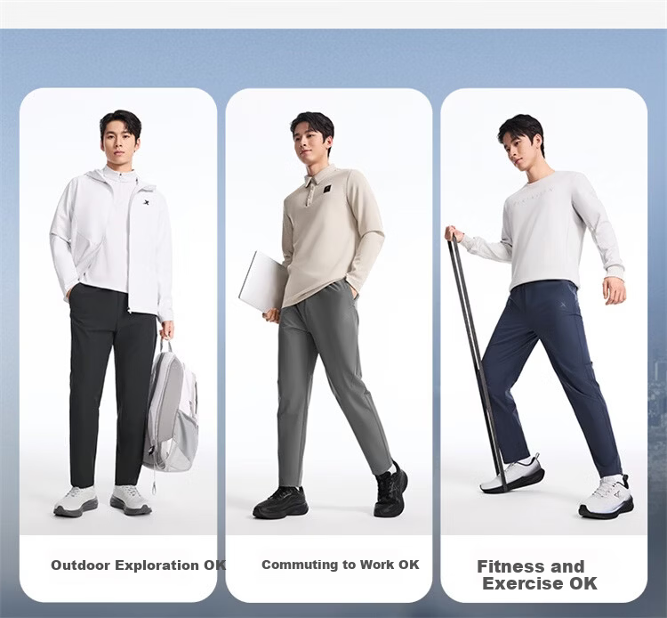 Xtep Little C Men's Long Pants Three-Resistant Business Commuter Dress Pants Fashionable Versatile Sports Straight-Leg High Elastic Four-Season Pants 3