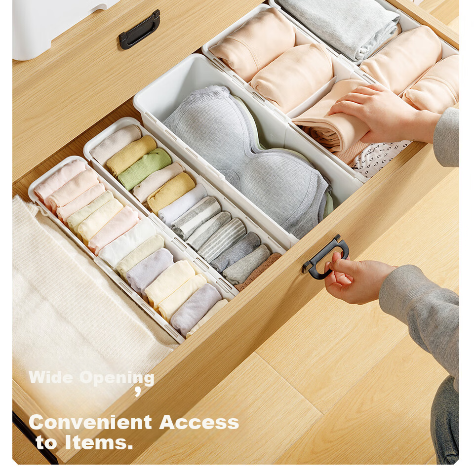Jicang Extendable Drawer Storage Box, Desktop Organizer, Right-Angled Miscellaneous Office Stationery Storage Box, Sorting Container 9