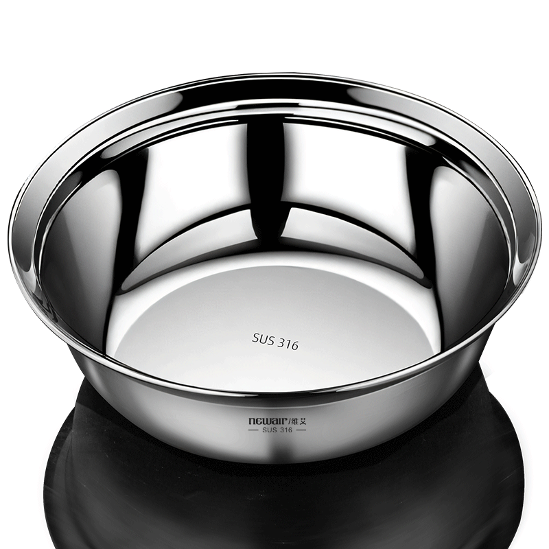 Newair 316 Stainless Steel Dough Mixing Bowl with Lid, Food Grade Thickened Kitchen Basin for Washing Vegetables and Soup, Large Household Bowl