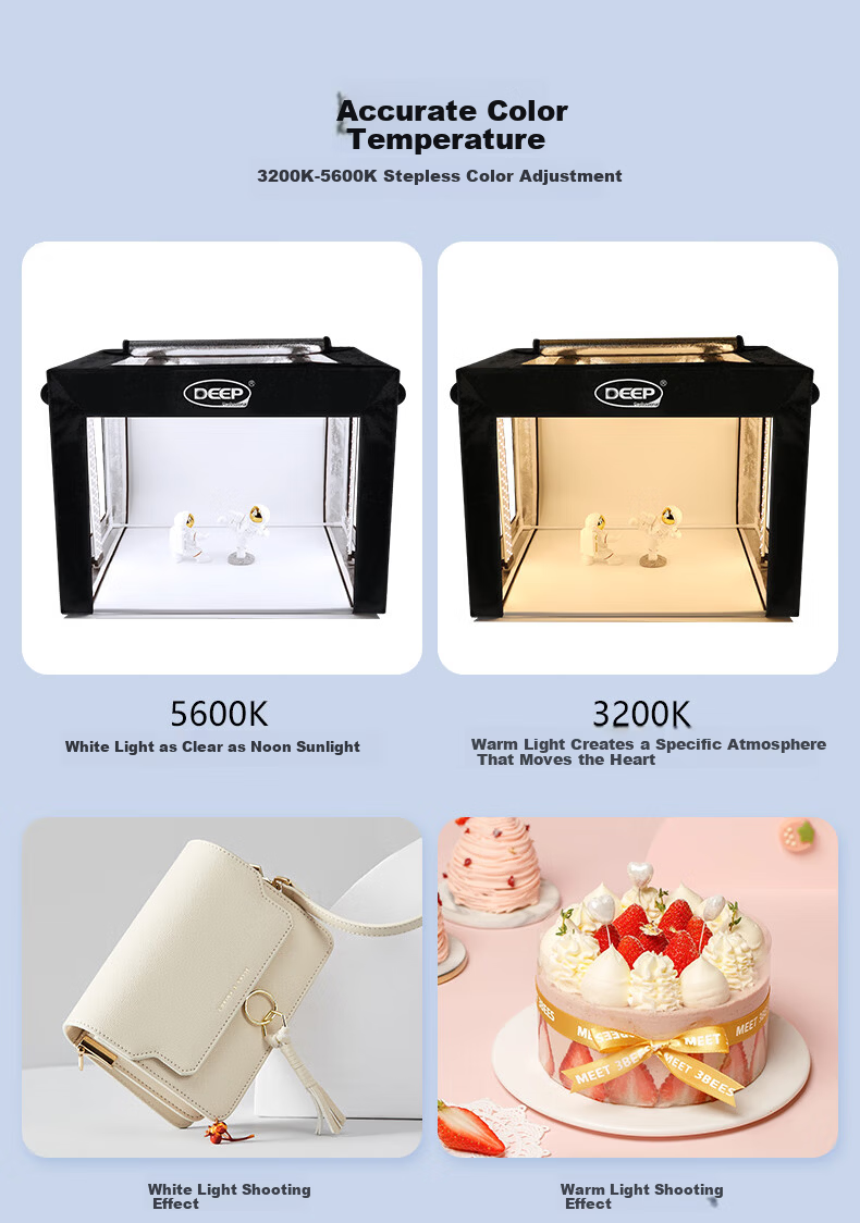 DEEP 2025 New 60x40cm Photo Studio Video Multifunctional Small Fill Light Jewelry Product Shooting Lightbox E-commerce Still Life Professional Simple Props 10