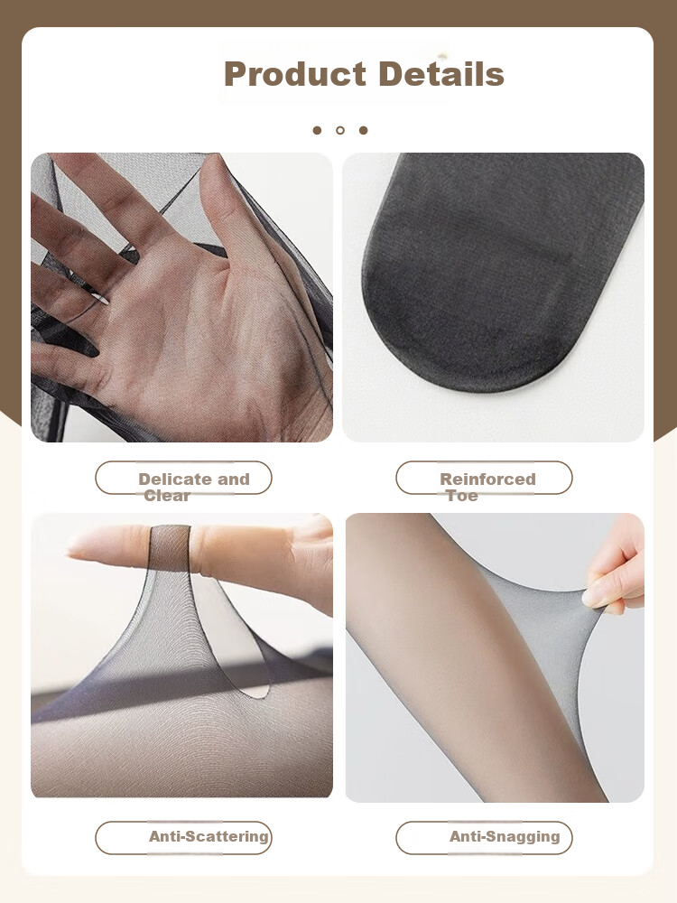 9i9 Sheer Polka Dot Black Stockings Women's Anti-Snag 0D High Transparency Durable Pantyhose Sexy Pure Desire Lingerie Socks 3-Pack S25 4