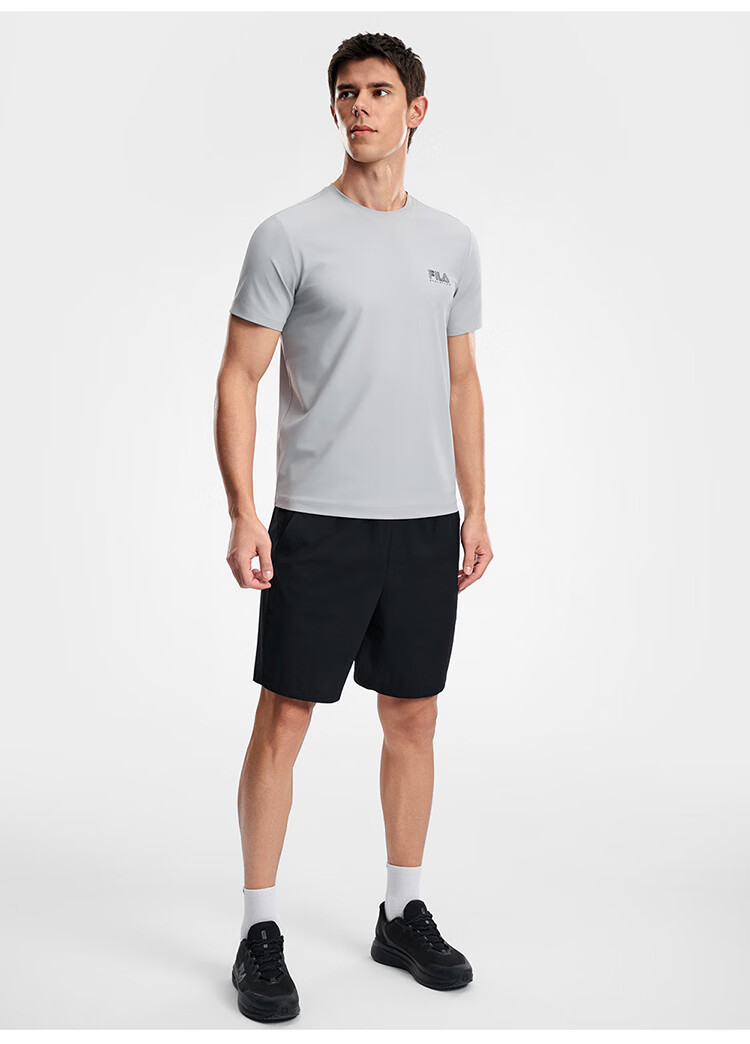 FILA Official Men's Short Sleeve T-Shirt 2026 Summer Cooling Breathable Round Neck Sun Protection Sports Top 26