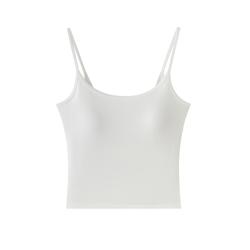 Fuli Girl Women's Small Camisole Vest with Chest Pad, Bra-Free, Beautiful Back, Inner Base Shirt, One Size, Classic Black