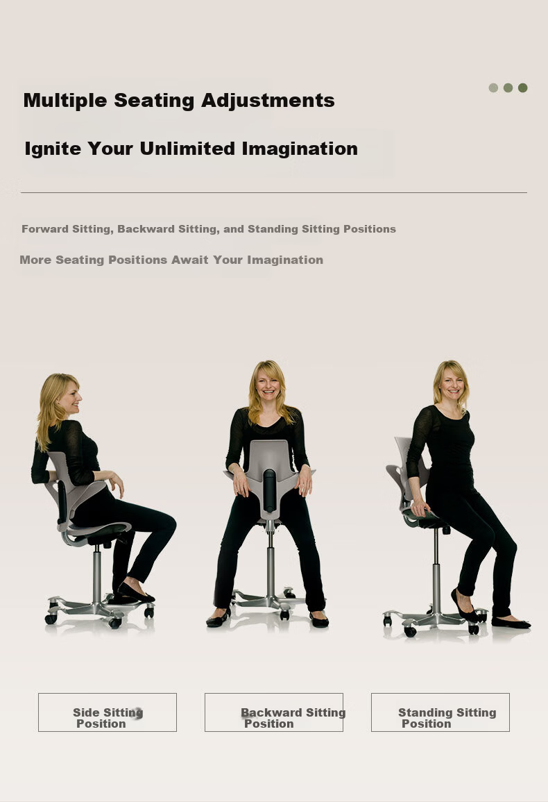 FLOKK HAG Riding Ergonomic Chair Computer Chair Home Study Chair Long Sitting Comfortable Dusk Blue Small Size 7