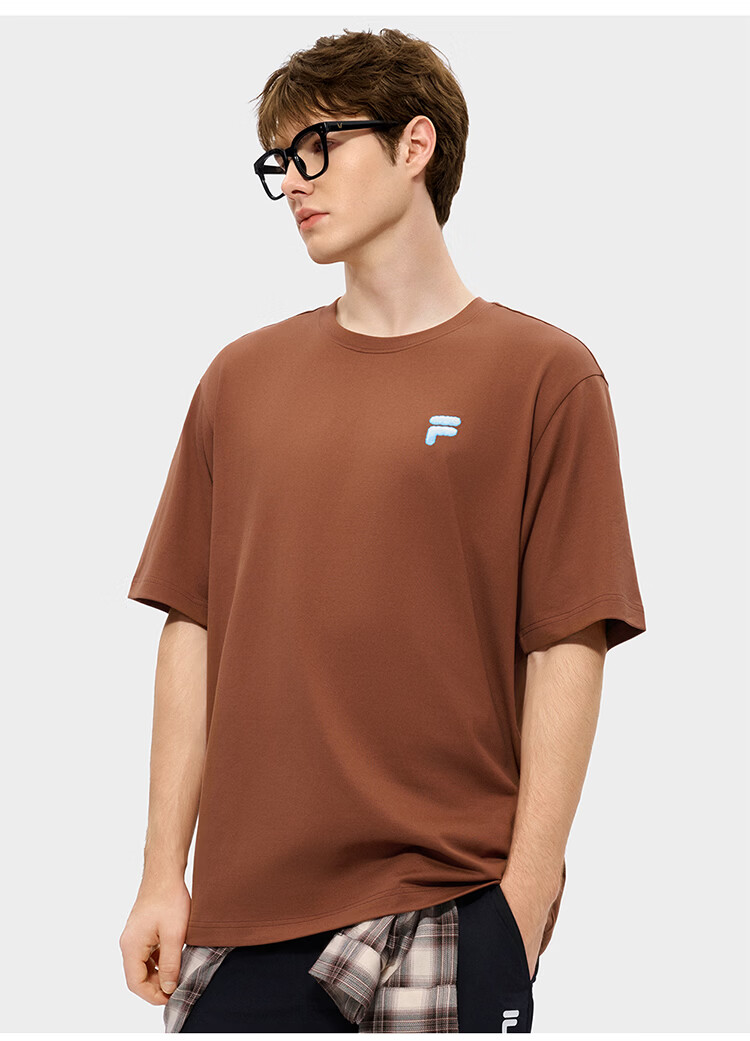 FILA FUSION Trendy Couple's Knitted Short Sleeve Shirt 2026 Summer Loose Fit Cool Cotton T-Shirt 65