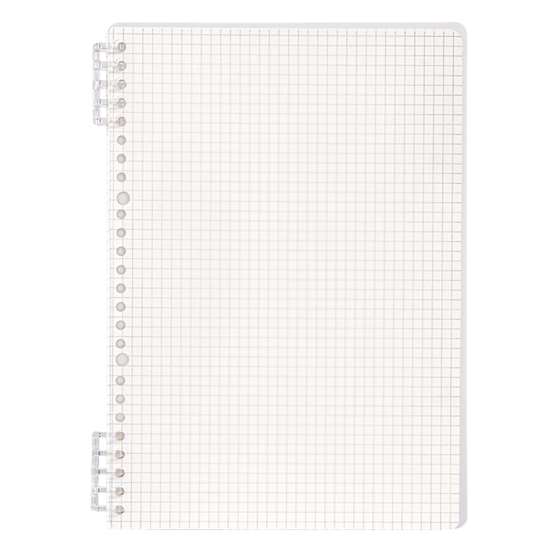Deli B5 Comfortable Loose-Leaf Notebook, Spiral-Bound Notebook, Transparent Grid, Openable, for Middle And High School Homework, HB550