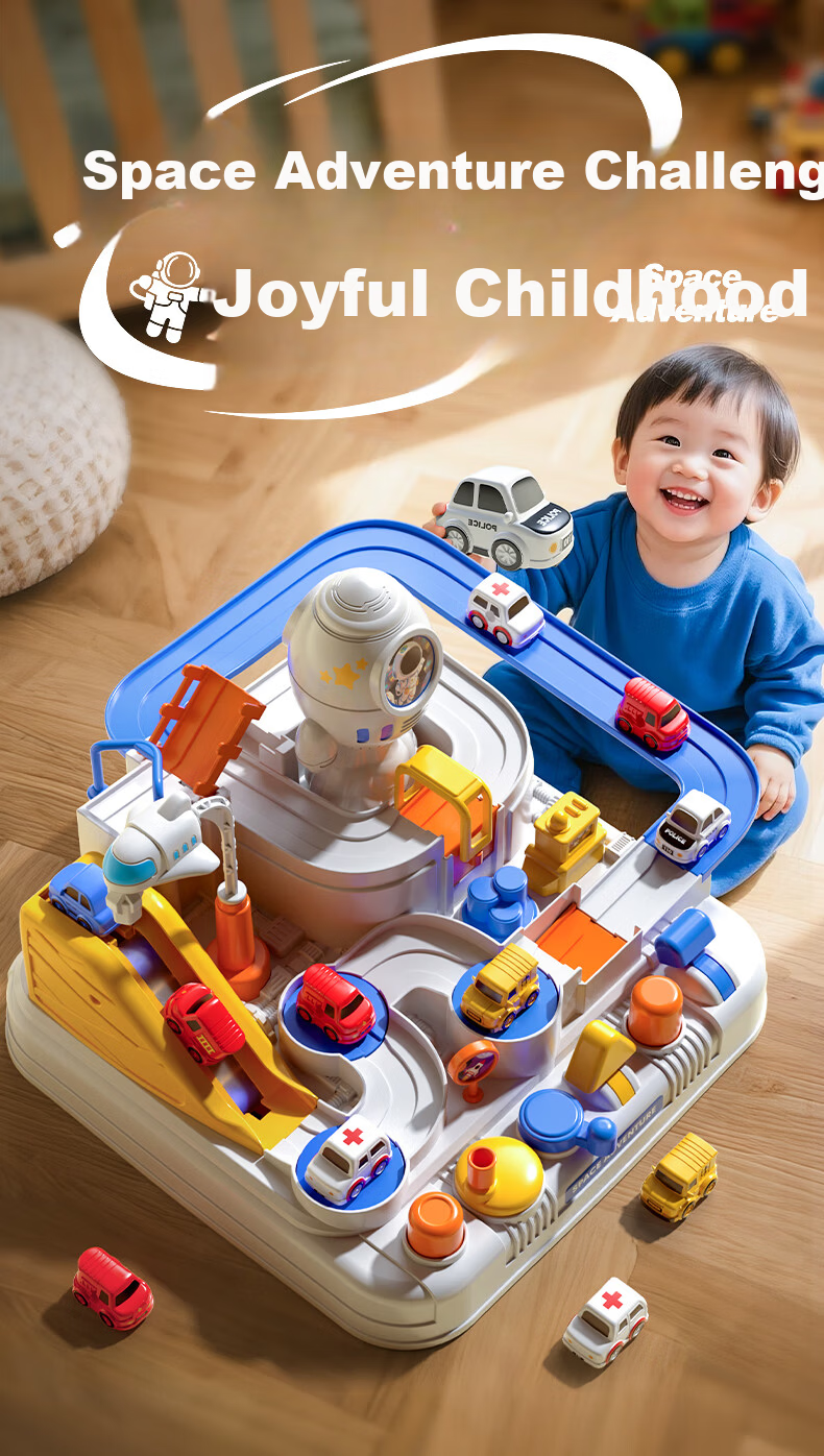 Zixiaxianzi Adventure Parking Lot Educational Toy for Children, Baby Track Car Model, Gift for Boys Aged 0-1 Years Old 1