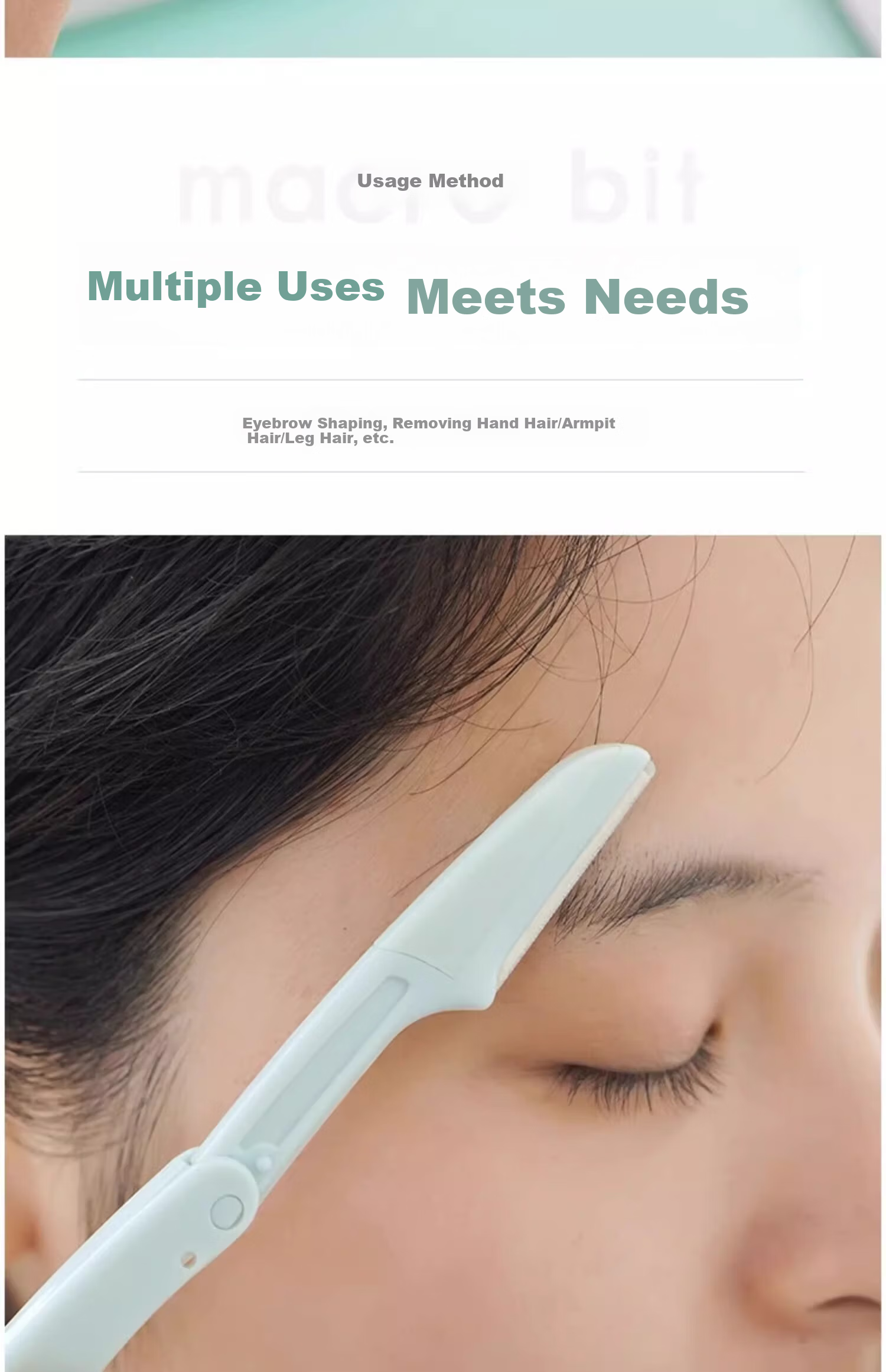 Bodiao Foldable Eyebrow Razor Safety Type Beginner Eyebrow Shaving Blade Full Set for Men and Women Goddess Festival Gift 6
