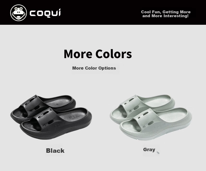 Coqui Unisex Summer Home Slippers Thick Sole Soft Elastic Cool Slippers Indoor Bathroom Slippers Deep Space Black 43CQ2520 2