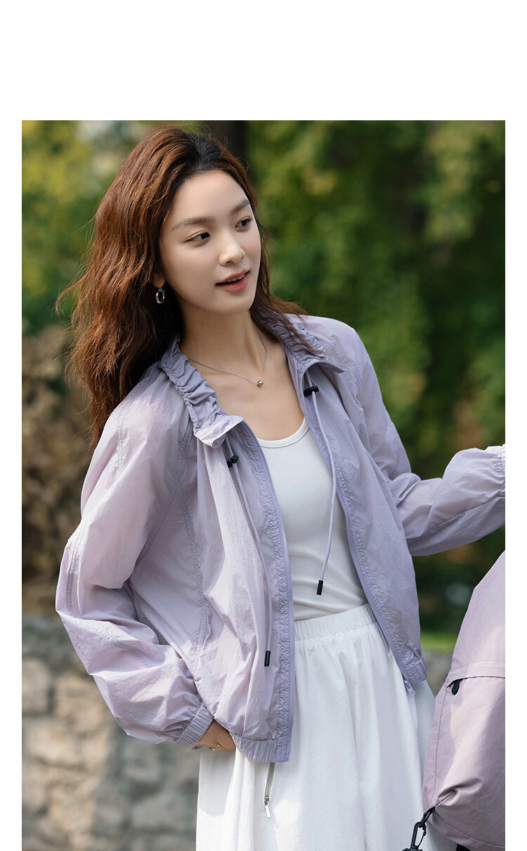 Demana UPF50+ UV Protection Spring Outdoor Flower Bud Stand Collar Short Petite Women's Jacket 10