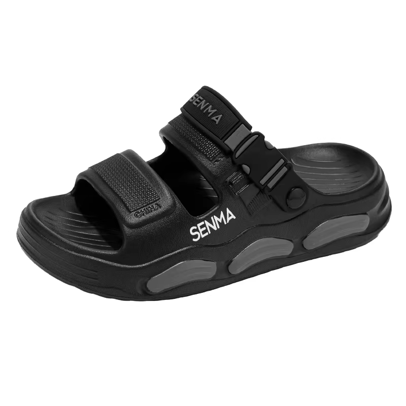 Senma Men's Summer Slippers Outdoor Anti-Slip Odor-Resistant Soft Sole Flip Flops Dual-Purpose Driving Sports Beach Sandals