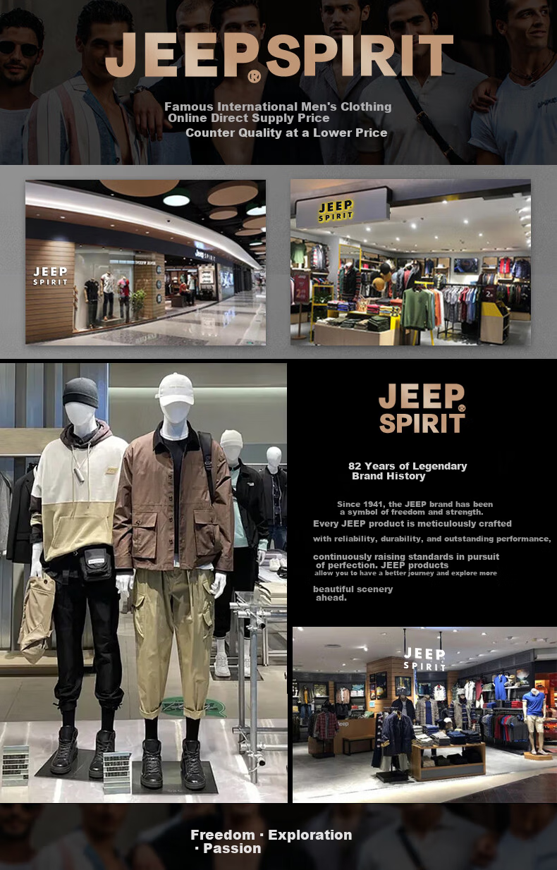 JEEP SPIRIT Men's Outdoor Waterproof Cargo Pants Spring Autumn Fashion Loose Casual Sports Pants Black XL 1