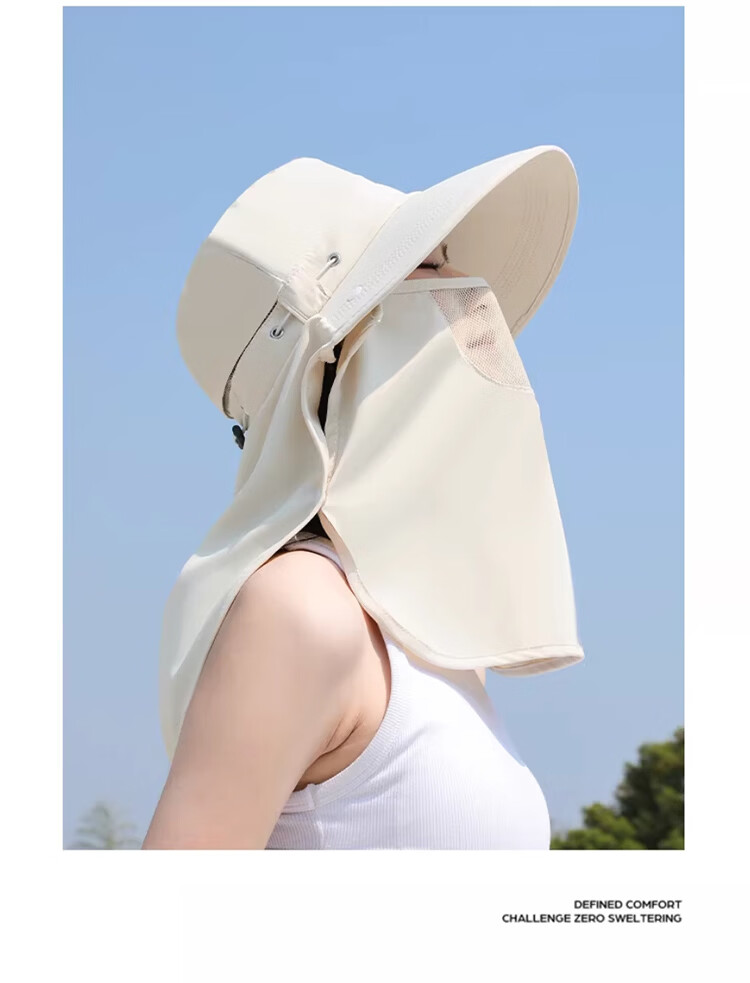 DUSENNA Women's Sun Protection Hat Detachable Neck Cover Outdoor Summer UV Protection Face Shield Hat 10