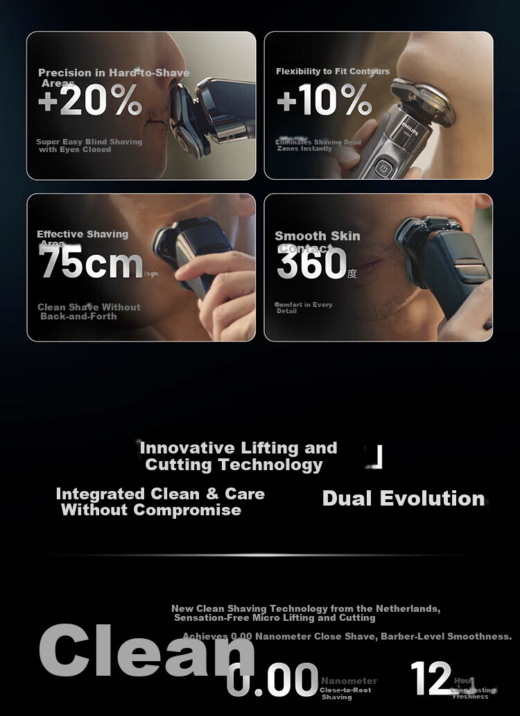 PHILIPS Electric Shaver New Generation Rotary Series 9 Lite - New Flagship Entry 0.00 Nanometer Precision Razor New Year Gift for Father X9000/10 4