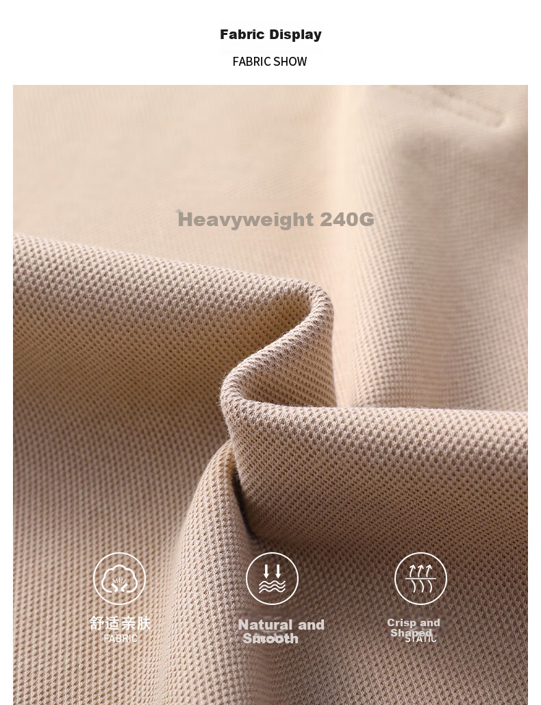 FIRS 100% Cotton Long Sleeve Men's Solid Color Casual Polo Shirt Spring Autumn New Dad Style 3