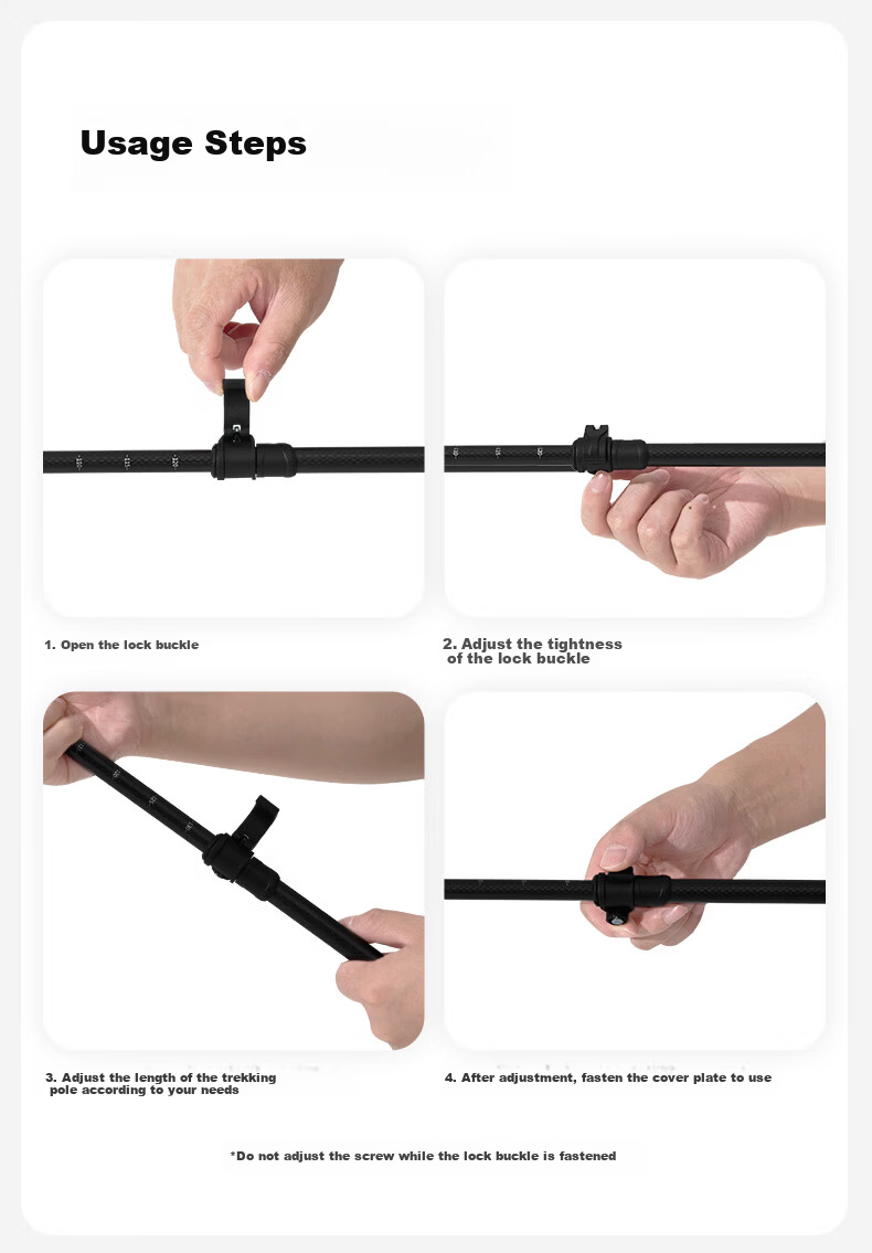 MOBIGARDEN Trekking Pole Outdoor Hiking Carbon Fiber Telescopic Walking Stick NX25667014 Titanium Color 14