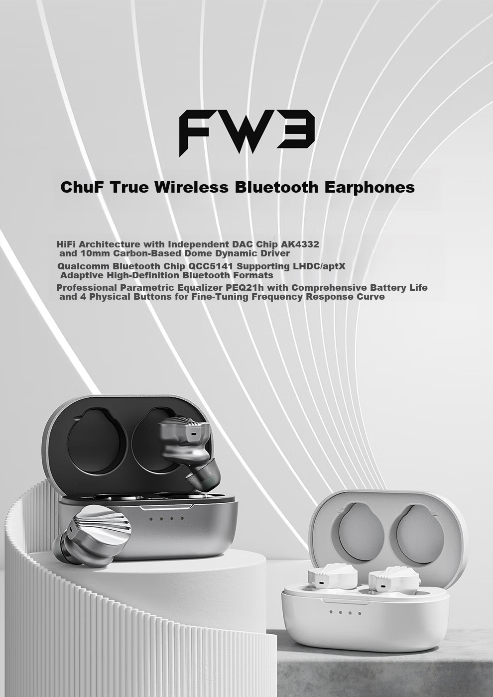 FiiO FW3 True Wireless HiFi High-Resolution Audio Player Deep Space Gray 1