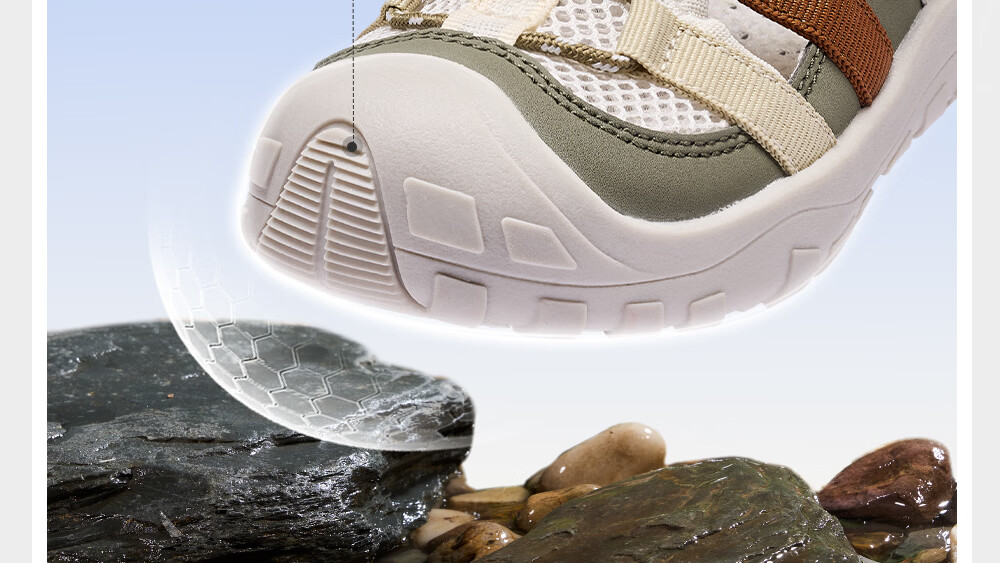 BOBDOG Kids Sandals Baby Walking Shoes Hollow Breathable Boys Shoes White Green 29 Summer New 26 20