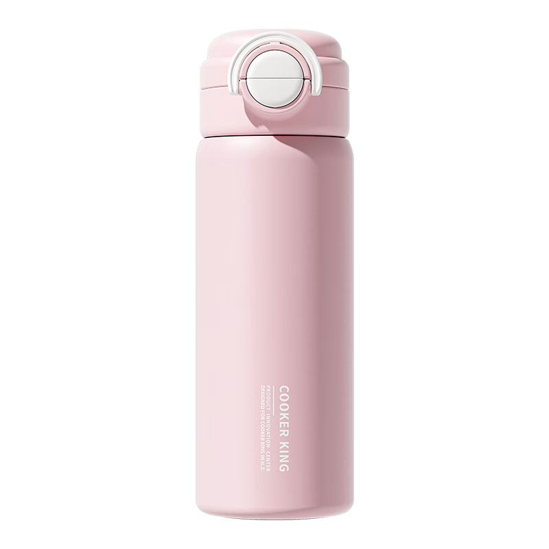 COOKER KING Insulated Mug, 316 Stainless Steel, for Children, Men, Women, with Straw, Stylish Design, Business Use, 550ml (Bubble Pink)