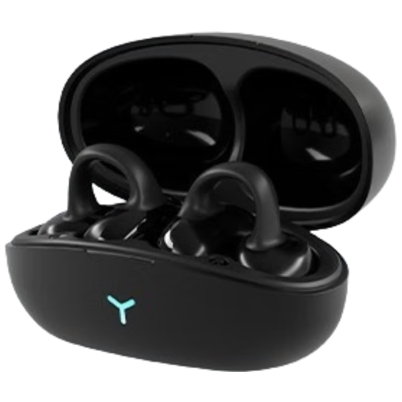 EZHK Desktop Computer Bluetooth Headset Microphone 2-in-1 Wireless Ear Clip USB Receiver for Laptop Conference