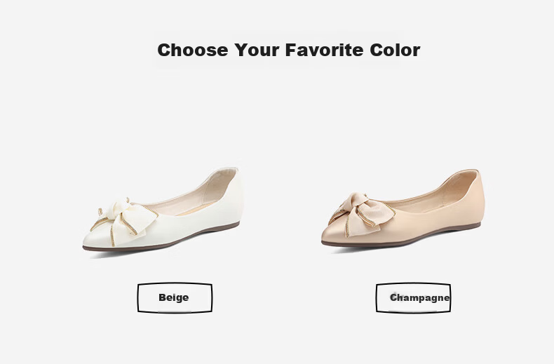 HLA Women's Elegant Commuter Low-Cut Bow Soft Sole Slip-On Flats HDADXW1CEN198 Beige Size 36 4