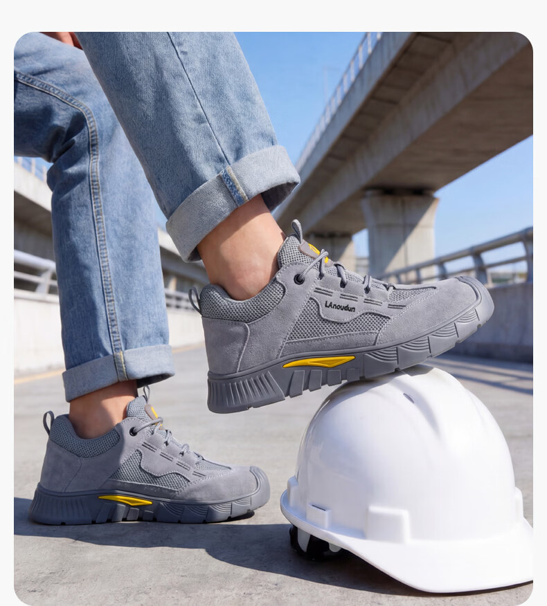 BlueOwlShield Men's Summer Breathable Electrician Insulated 10KV Anti-Smash Anti-Puncture Toe Work Shoes D0266TKV Size 41 9