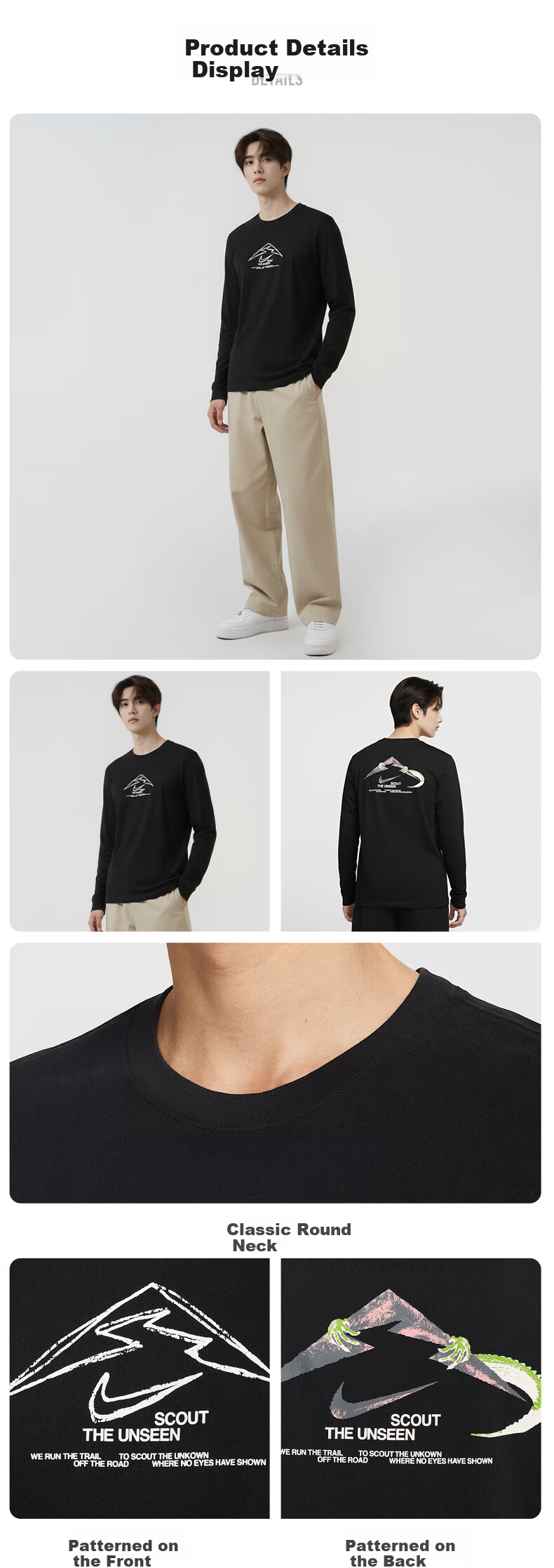 NIKE Men's Crew Neck Pullover Moisture-Wicking Quick-Dry Sweatshirt Sportswear HV4197-010 Black 2XL 4