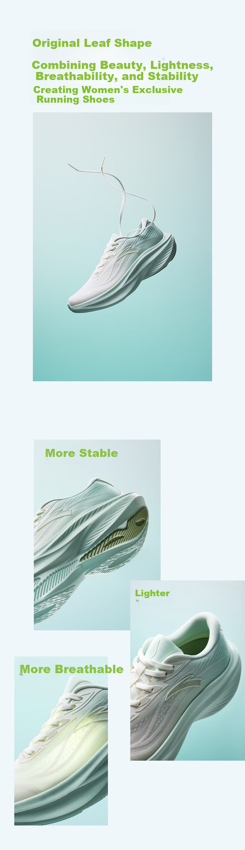 Anta Leaf 7th Generation Women's Lightweight Thick-Soled Running Shoes Aerobic Jogging Shoes Cushioning Rebound Sports Shoes Jump Rope Shoes for Women 1