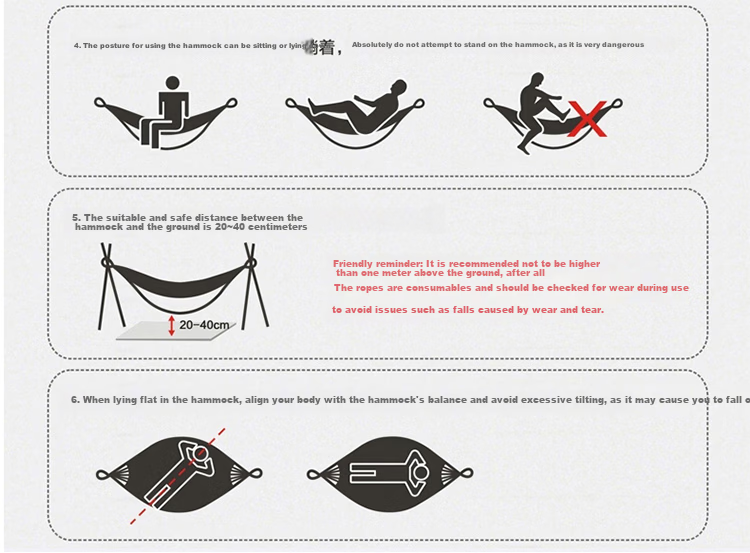 Adandyish New Single Canvas Striped Hammock Thickened and Widened Outdoor Leisure Swing Camping Sleeping Hammock Blue 11