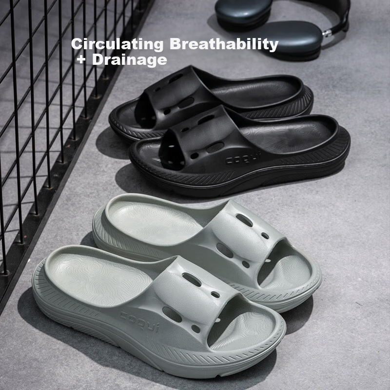 Coqui Unisex Summer Slippers Thick Sole Soft Elastic Home Bathroom Sandals Meteorite Gray 43CQ2520
