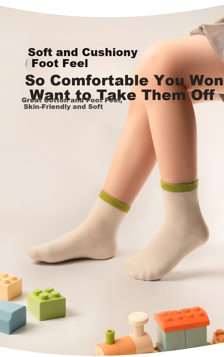 BANANA TRIP Disposable Children's Mid-Calf Socks [10A Antibacterial] Daily Thickened Cotton Socks Vacuum Compressed Mixed Color Individually Packaged 9