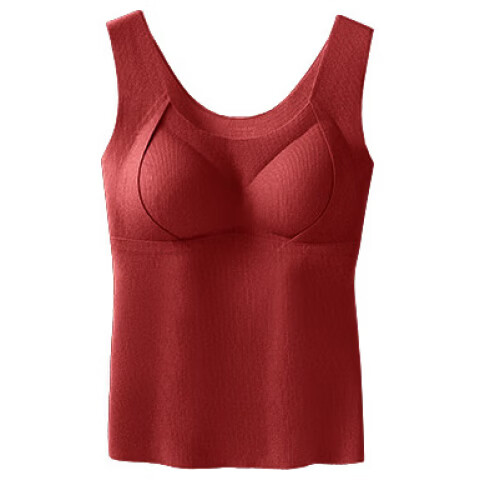 MiiOW Women's Red Thermal Underwear Vest for the Year of the Horse, No-Bra Warm Vest for Women, Festive Wedding Thermal Innerwear