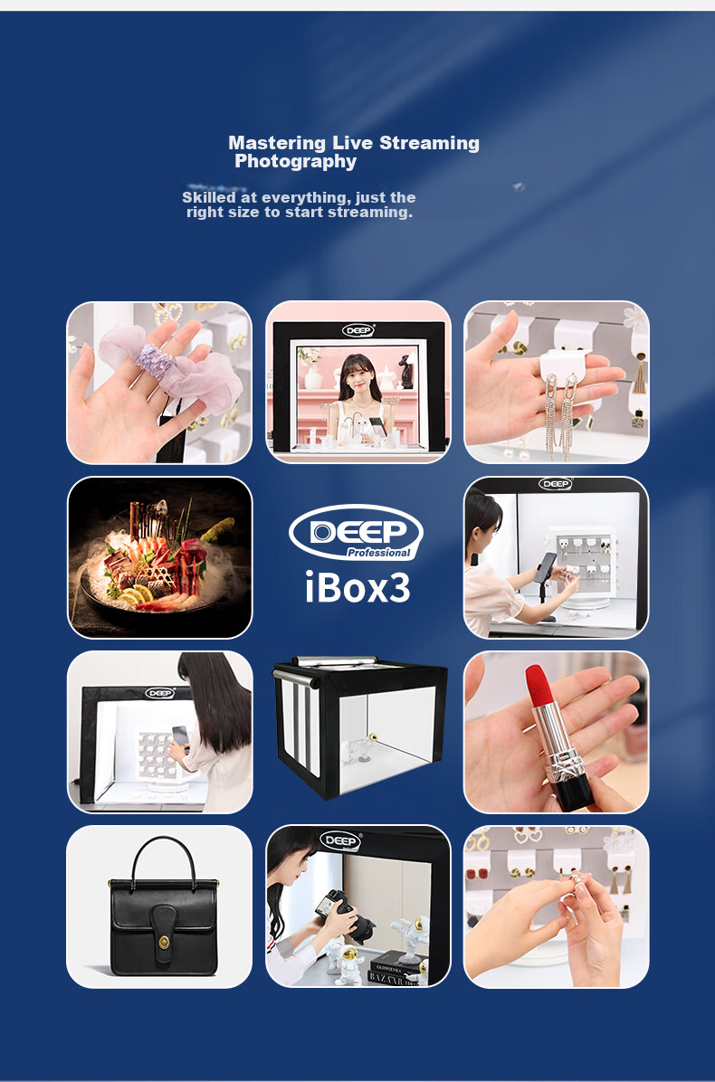 DEEP 2025 New 60x40cm Photo Studio Video Multifunctional Small Fill Light Jewelry Product Shooting Lightbox E-commerce Still Life Professional Simple Props 13