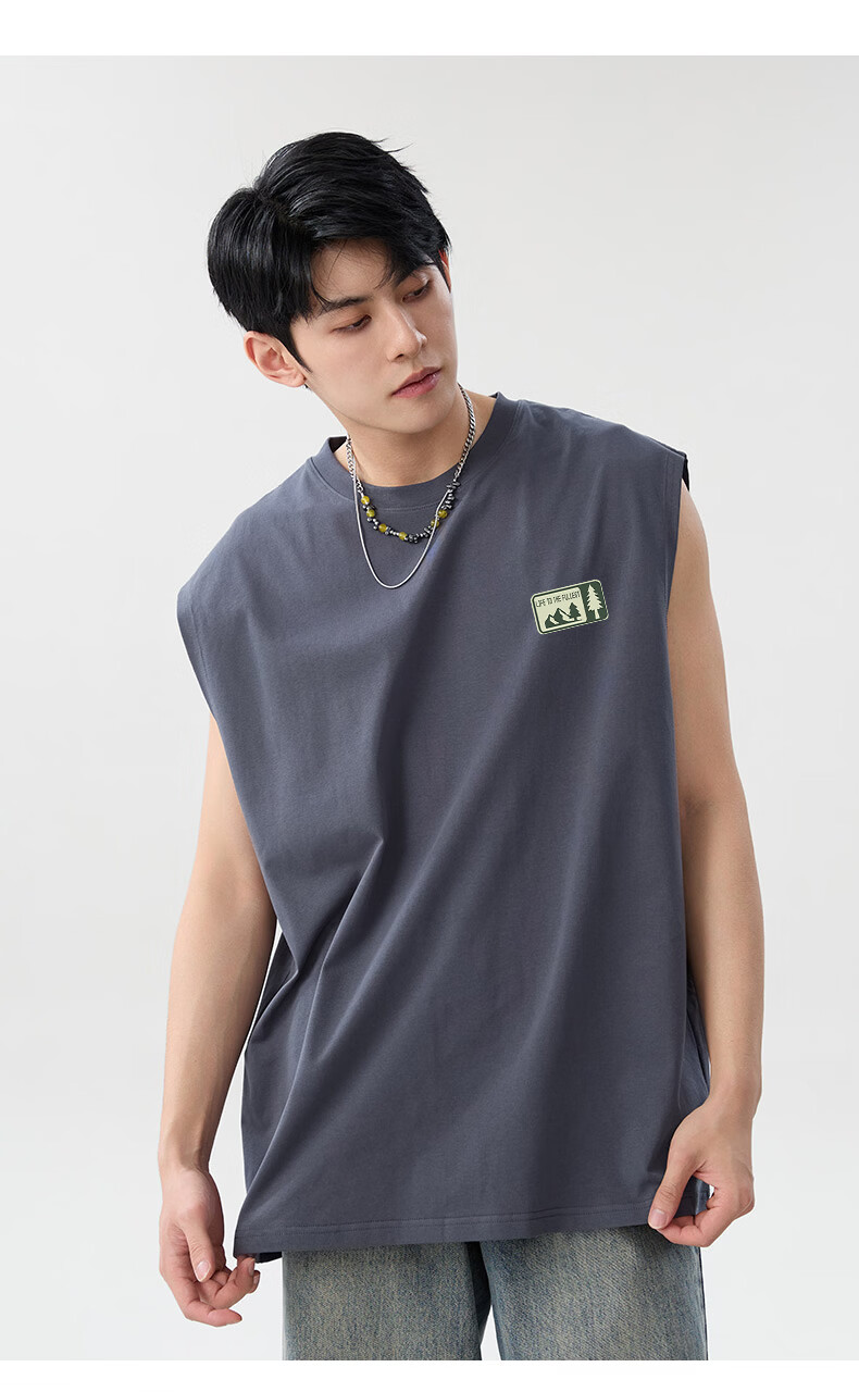 Baleno Heavyweight Pure Cotton Vest Men 2026 Summer New Moisture-Wicking Breathable Refreshing Sleeveless T-Shirt Men's Sports Tank Top 16