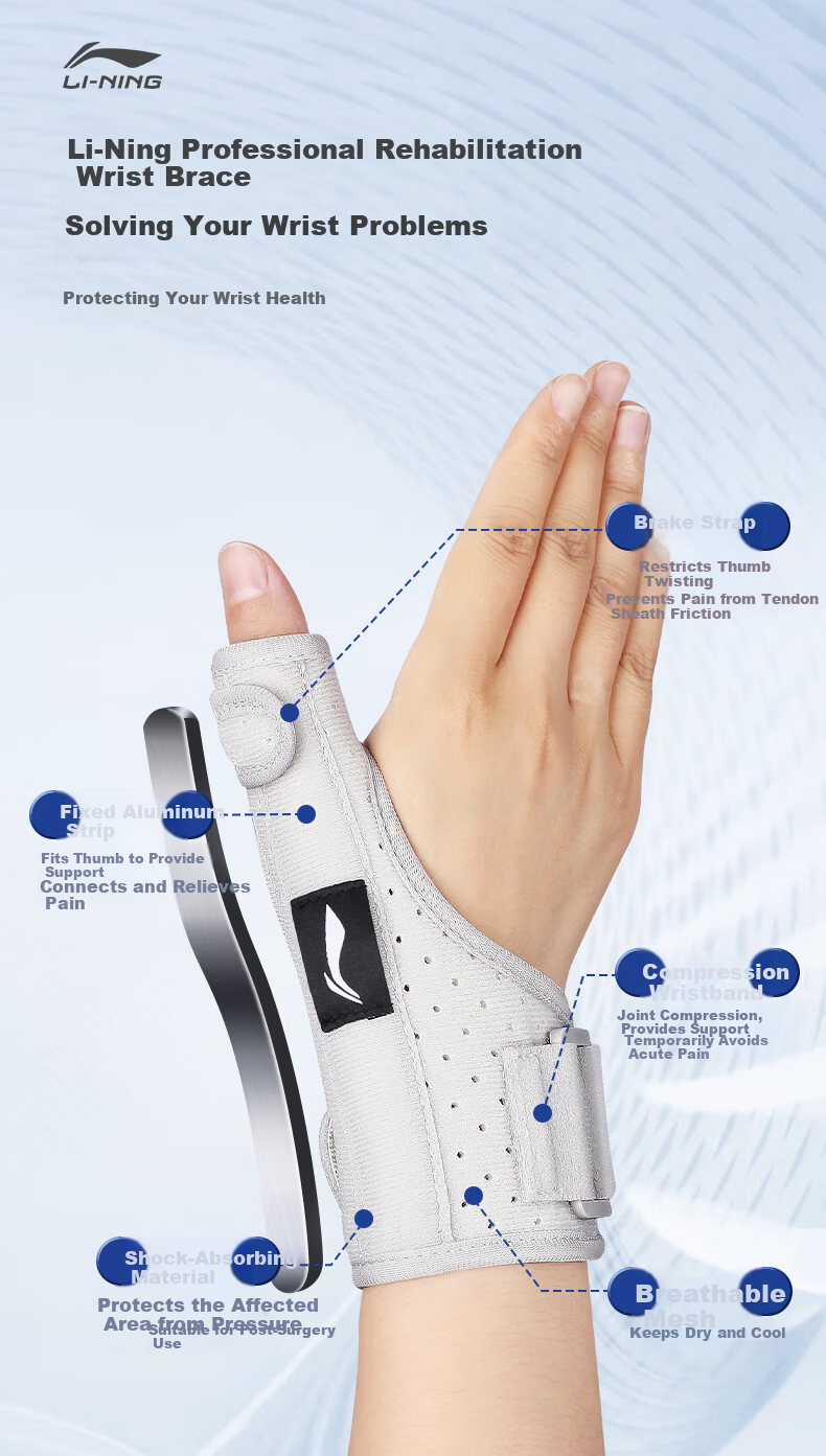 LI-NING Thumb Tendonitis Brace Thumb Fracture Stabilizer Wrist Support Splint for Mom's Hand Sprain 2