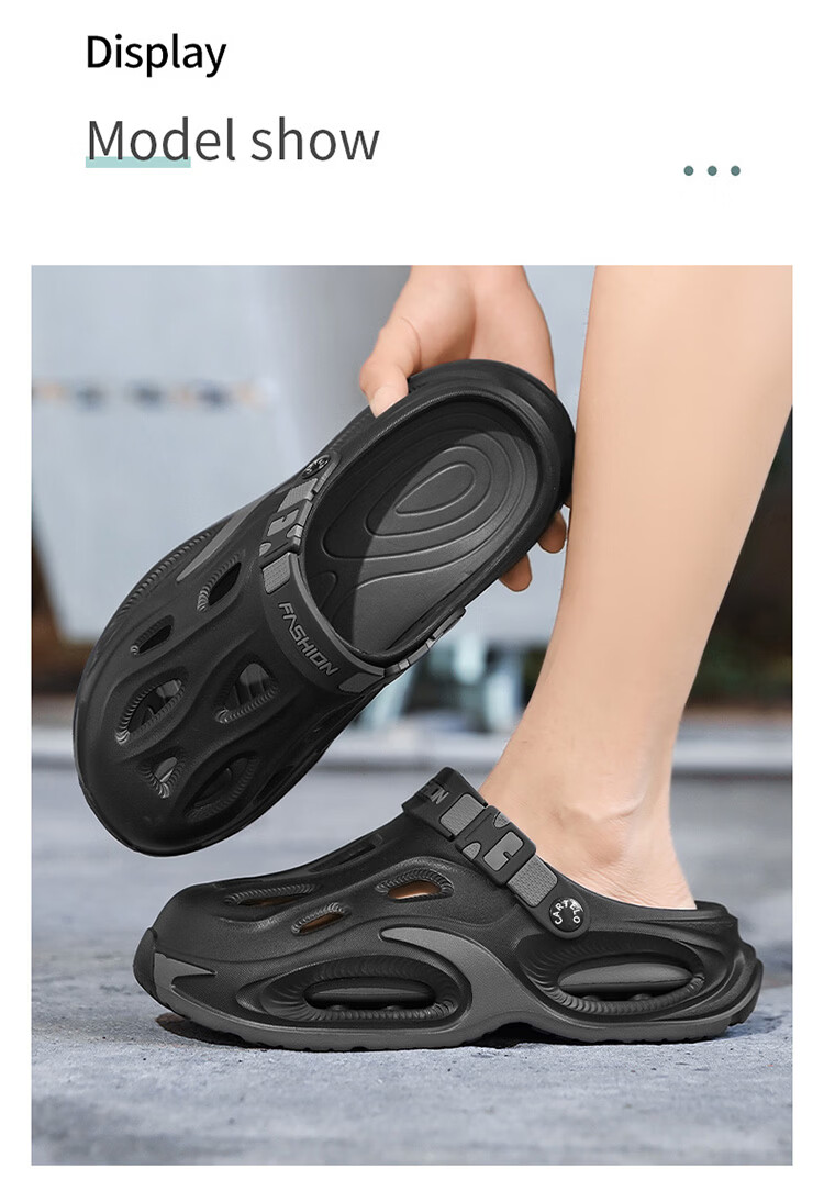 CARTELO Men's Summer 2026 Breathable Closed-Toe Hole Sandals Thick-Soled Casual Sports Beach Slippers for Men 15
