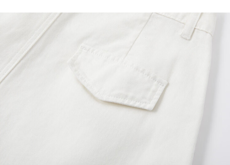 Demana Oxygen Pure Cotton Spring Simple Mid-High Waist Lantern Pants Petite Hip-Covering Spliced Stitching Women's Jeans 13