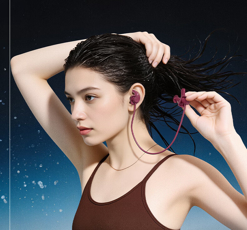 WATERTIME Swimming Earplugs Neck Strap Anti-Lost Waterproof Adult Earplugs for Otitis Prevention and Water Protection Bathing Earplugs 1
