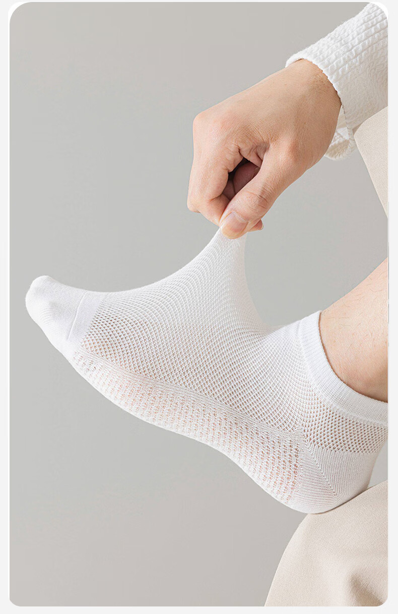Cotton Xiaonian Men's Short Socks Spring Summer [100% Pure Cotton 10A Antibacterial Deodorant] Low Cut Boat Socks 10 Pairs TT 7