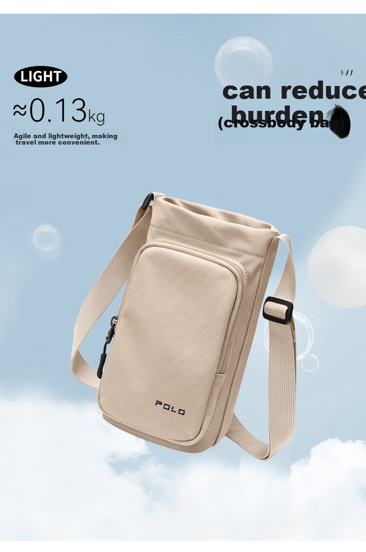 POLO Women's Drawstring Shoulder Bag Large Capacity Phone Bag Sports Crossbody Bag with Water Bottle Holder Wide Opening Sling Bag 5