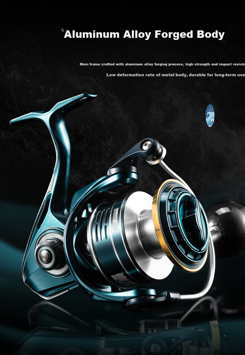 ECOODA Blue Weave Carbon Fiber Left-Right Convertible Fishing Reel Offshore Boat Fishing Reel Iron Plate Sea Fishing Reel Metal 4000 7