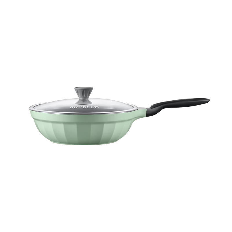 Buydeem Non-Stick Frying Pan 30cm Ceramic Coating 9x Durable Low Oil Smoke Lightweight Fluorine-Free Green