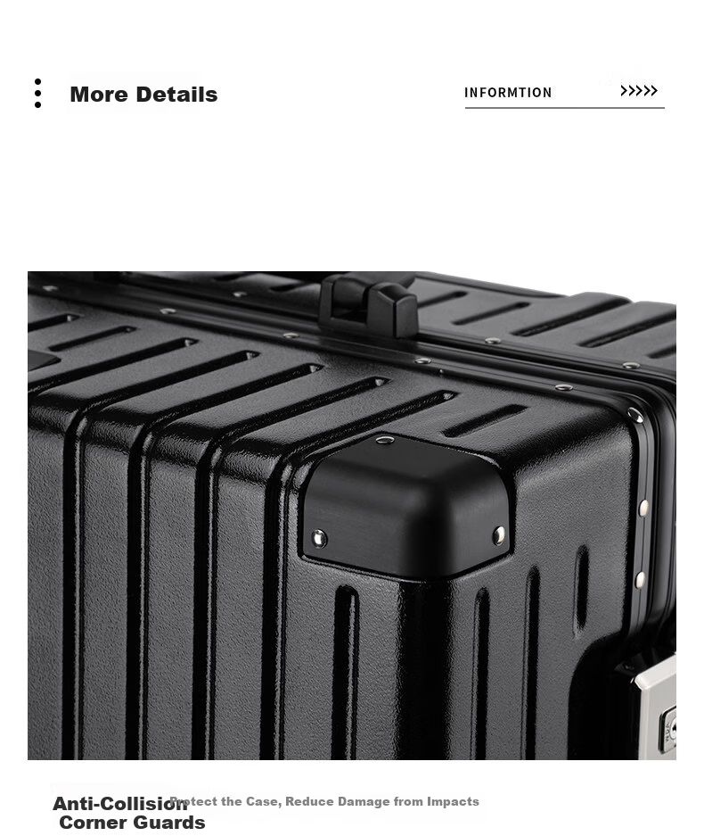Semir Luggage Suitcase Business Trolley Travel Case Universal Password Lock Black (Upgraded Aluminum Frame) 24 Inch 12