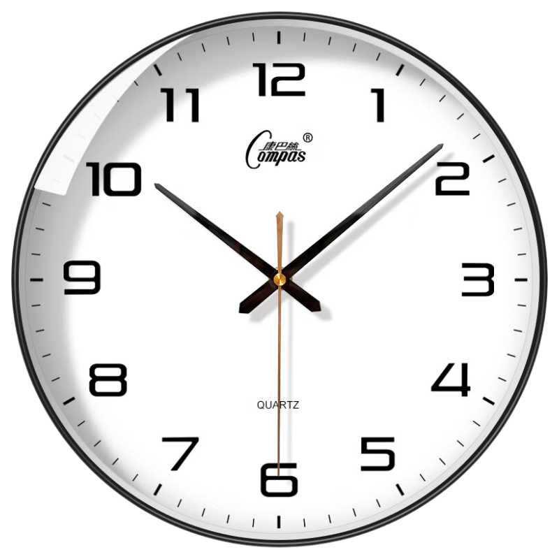 Compas Wall Clock Living Room Clock Simple Quartz Wall Clock Bedroom Hanging Clock 2999 Black 35cm