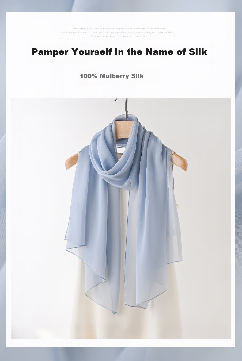 Hangsilk Road Mulberry Silk Scarf Women's Silk Shawl Chiffon Outerwear Birthday Mom Luxury Gift Box Holiday Present Gray Purple 1