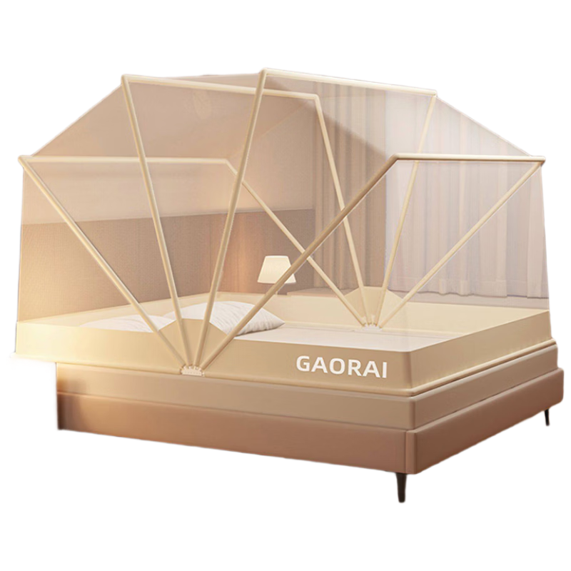 XIHAN Class A Home Foldable No-Installation Mongolian Yurt Mosquito Net for 1.5m Bed [6-Strand Frame with Upgraded Fasteners]