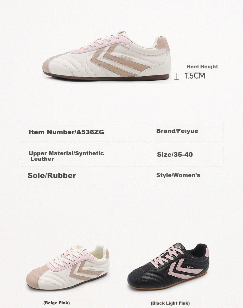 Feiyue Official Women's German Training Shoes 2026 Spring New Thin Sole Casual Racing Shoes Women Beige Pink Size 37 2