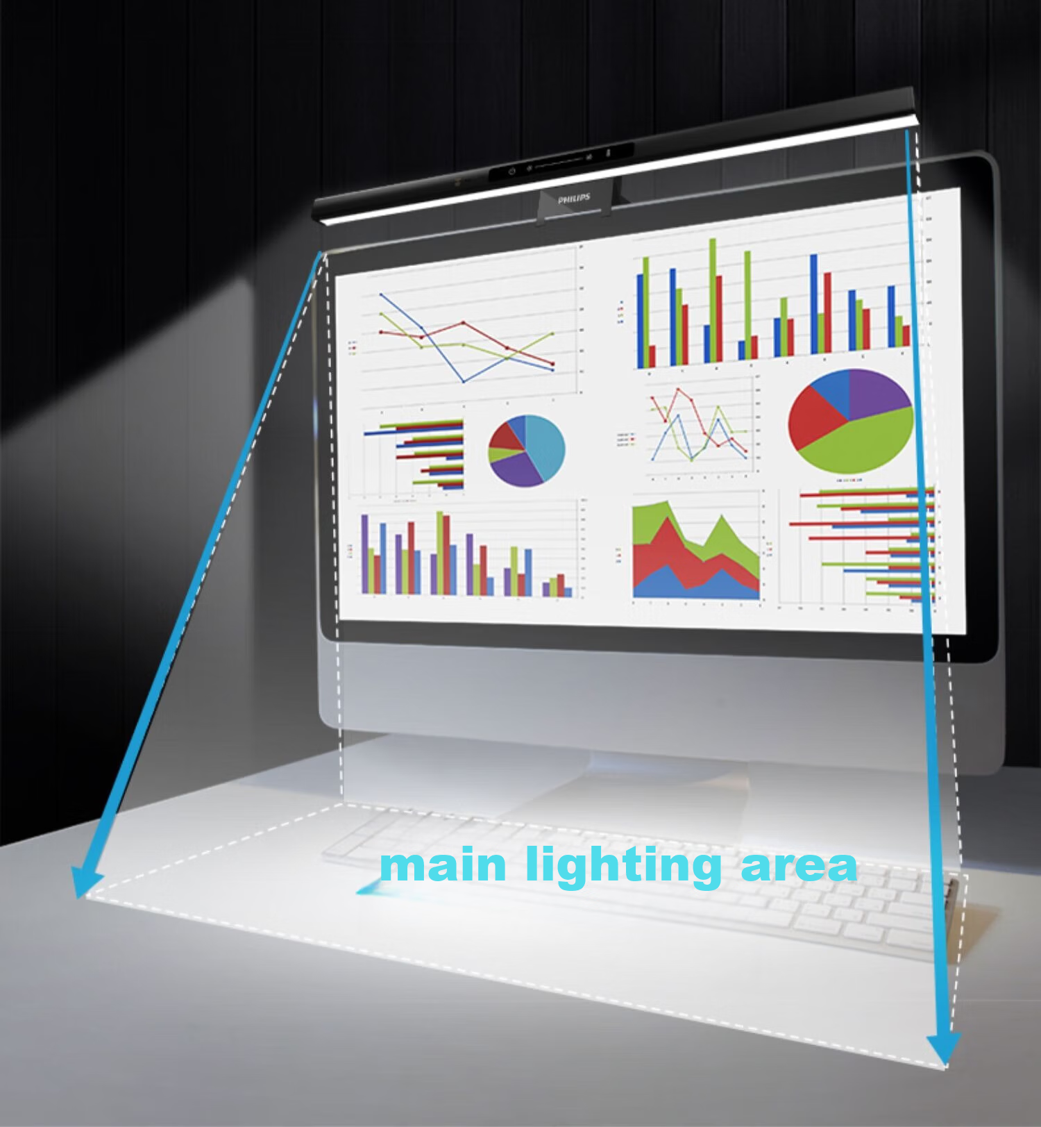 PHILIPS LED Screen Display Monitor Hanging Lamp Computer Curved Display Laptop Smart Blue Light Protection Desk Lamp [High CRI Ra98] 10W Length 550mm 4