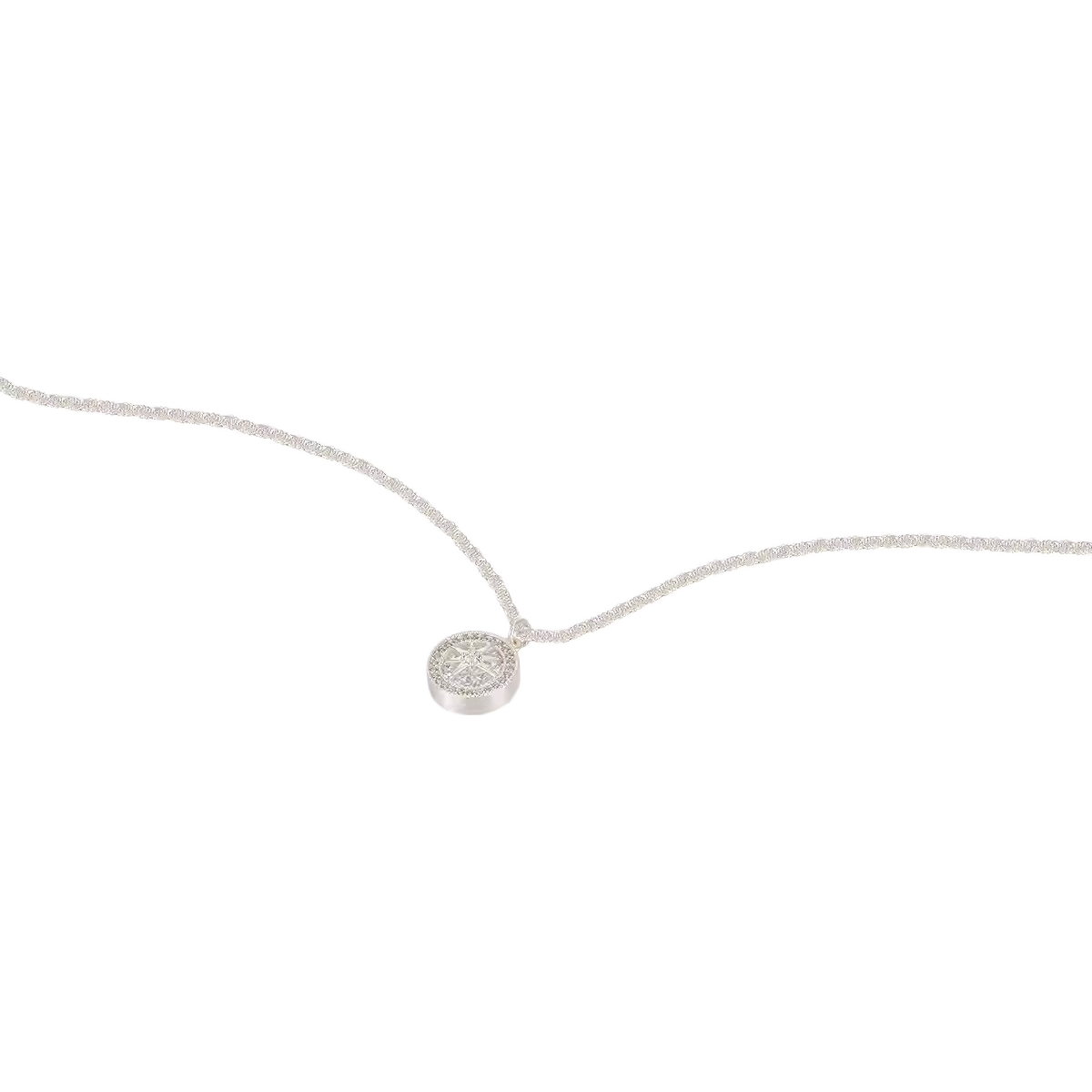AJIDOU Necklace, New Shiny Silver Eight-Petal Star Collarbone Chain Sweater Necklace for Girlfriend